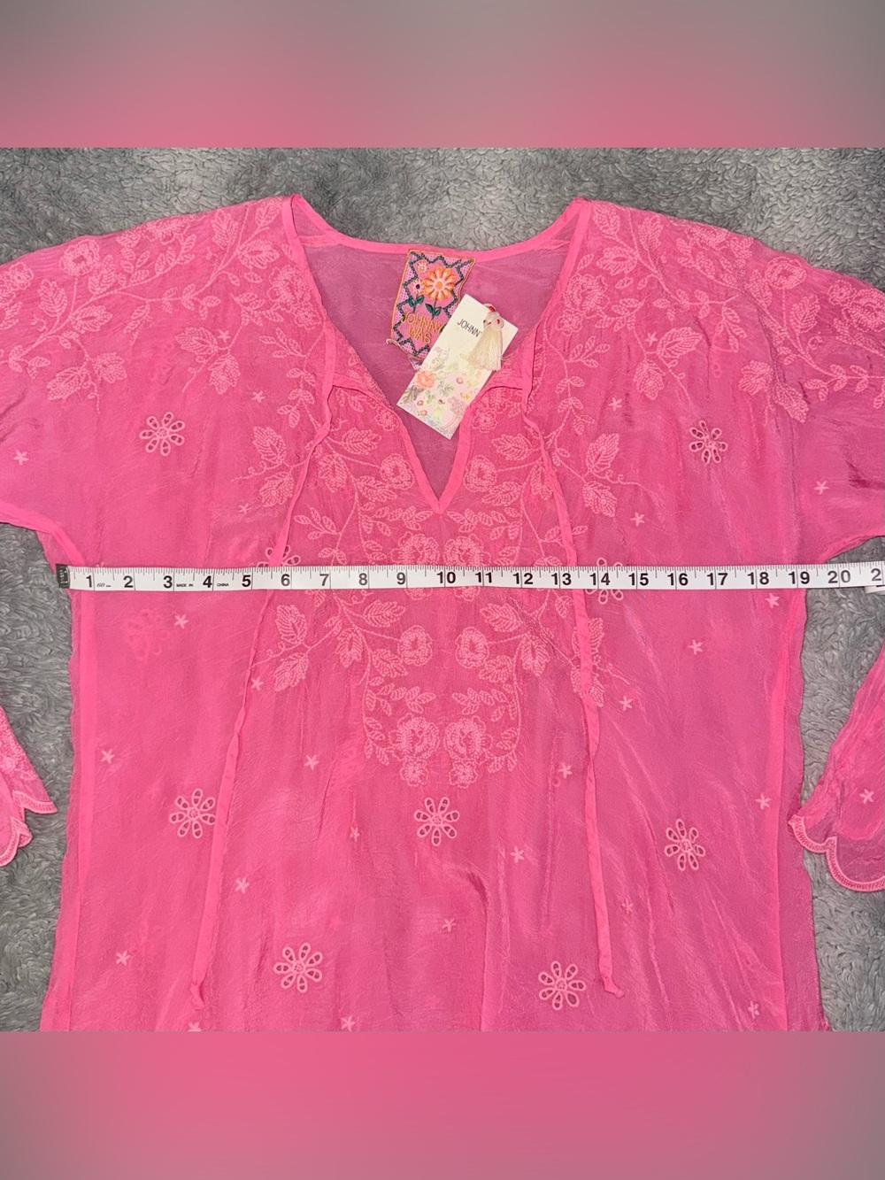 JOHNNY WAS ZOLIN DOLMAN TUNIC IN HOT PINK - Picture 5 of 8